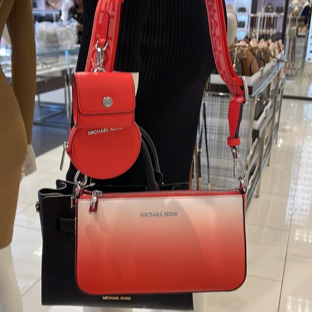 Michael Kors Jet Set Travel Tech Attached with Adjustable Coral Reef Crossbody - Picture 11 of 16